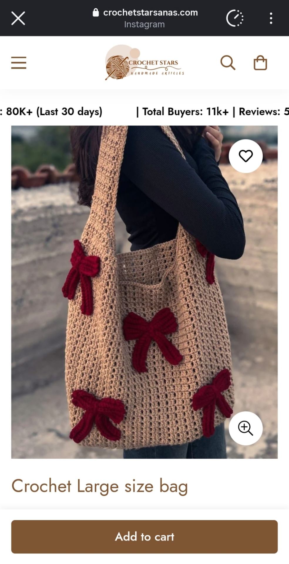 Crochet tote bag